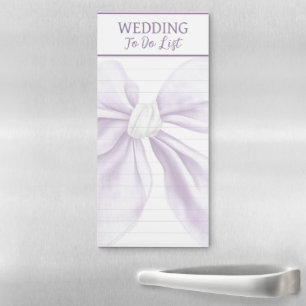 Large Purple Bow Wedding To Do List Magnetic Notepad