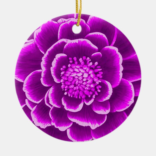 Large Purple Dahlia Flower   Ceramic Ornament (Front)