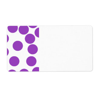 Large Purple Dots on White. Label