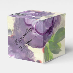Large purple floral favor box