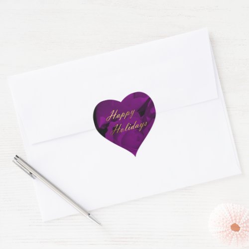 large purple flower heart sticker