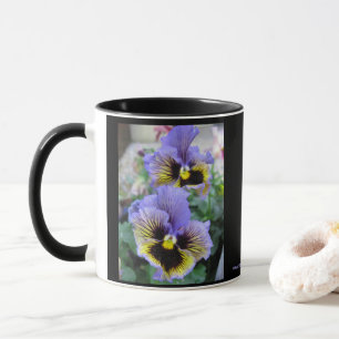 Large Purple Pansies Mug 11 oz