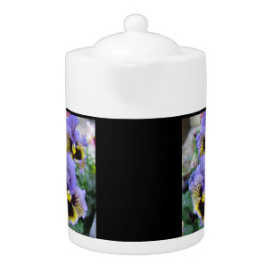 Large Purple Pansies Teapot