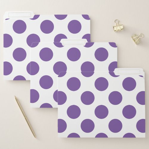 Large Purple Polka Dots File Folder