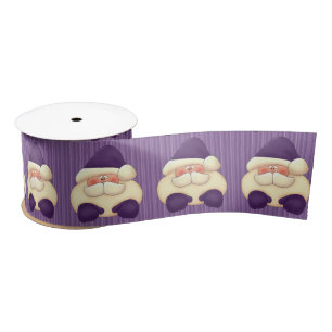 Large Purple Stripes with Santa Satin Ribbon