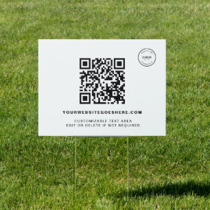 Large QR Code With Custom Website Logo Sign