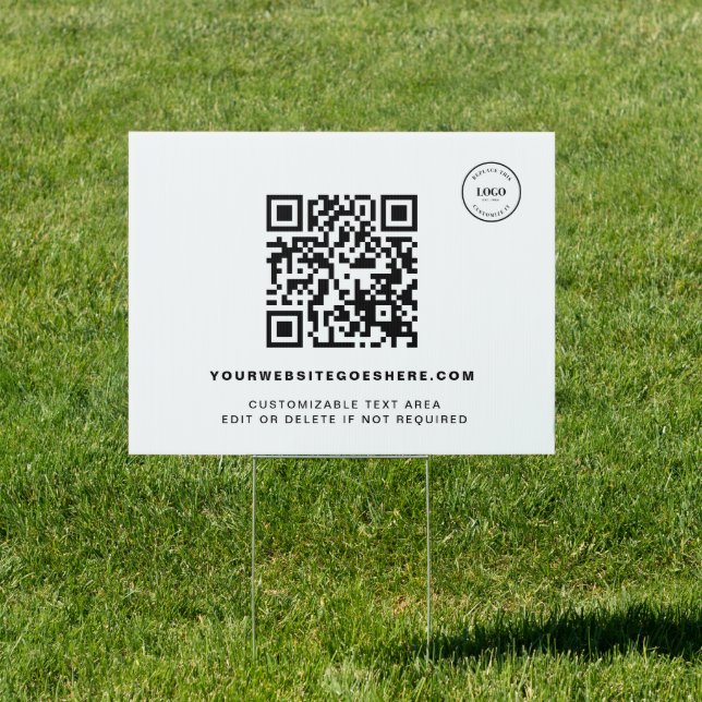 Large QR Code With Custom Website Logo Sign (Insitu)