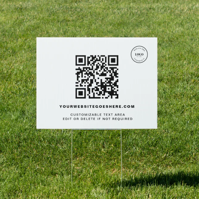Large QR Code With Custom Website Logo Sign | Zazzle