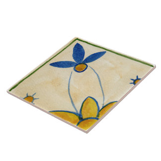 Large quarter ceramic tile Sicilian-style “Pink”