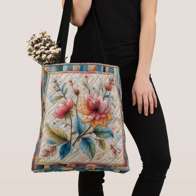 LARGE Quilt Image Tote (Close Up)
