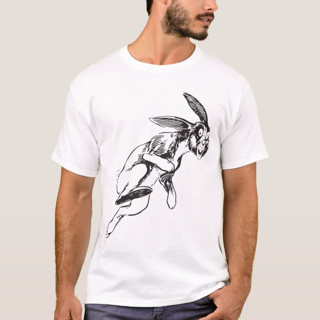 Large Rabbit Bunny Jack Rabbit T-Shirt (Front)