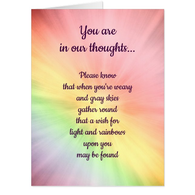 Large rainbow Get Well Card (Front)