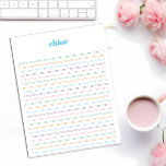 Large Rainbow Lined Personalized  Notepad<br><div class="desc">Add  your text using the template form.  Please note,  the pad will tear from the side,  not the top.</div>