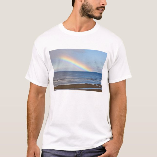 Large rainbow over the Pacific Ocean at T-Shirt (Front)