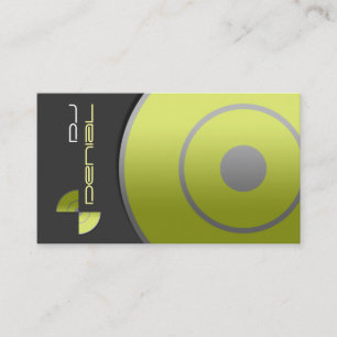 Large Record Yellow DJ Business Card