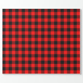 Large Red and Black Buffalo Plaid Wrapping Paper (Flat)