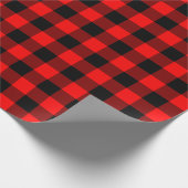 Large Red and Black Buffalo Plaid Wrapping Paper (Corner)