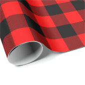 Large Red and Black Buffalo Plaid Wrapping Paper (Roll Corner)