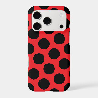 Large Red and Black Polka Dot Pattern Iphone 18 Pro Case