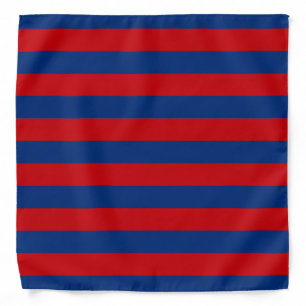 Large Red and Blue Horizontal Stripes Bandana