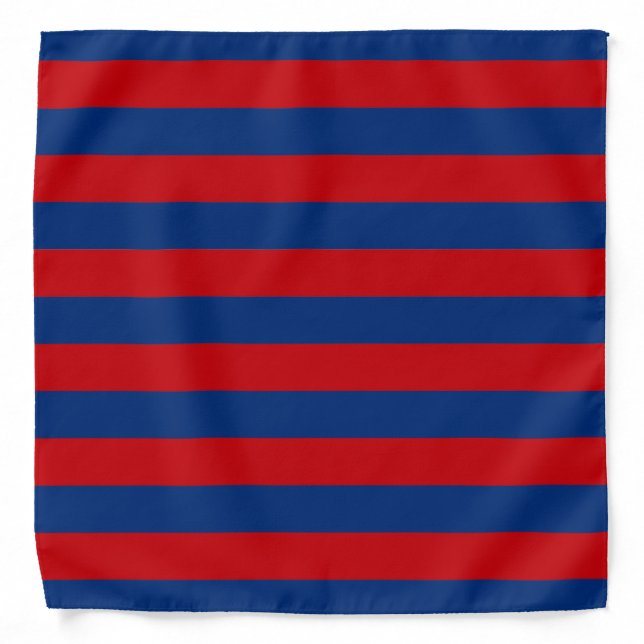 Large Red and Blue Horizontal Stripes Bandana (Front)