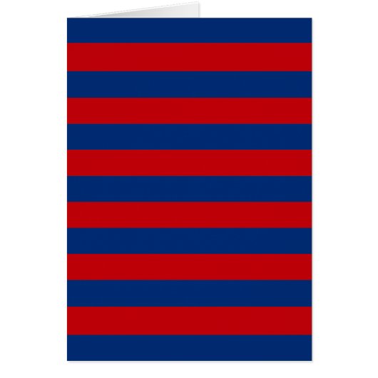 Large Red and Blue Horizontal Stripes Cards (Front)