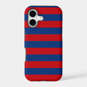 Large Red and Blue Horizontal Stripes iPhone 17 Case