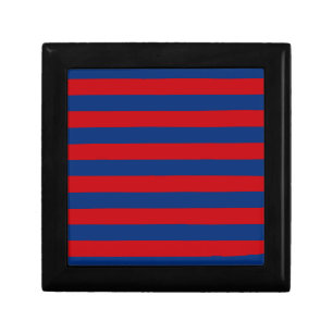 Large Red and Blue Horizontal Stripes Gift Box