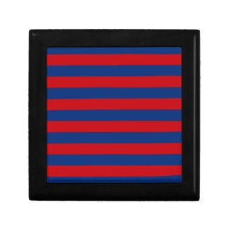 Large Red and Blue Horizontal Stripes Gift Box
