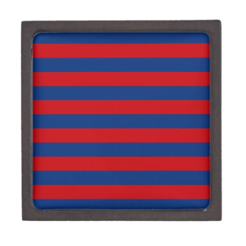 Large Red and Blue Horizontal Stripes Gift Box