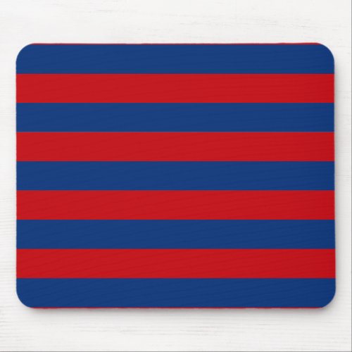 Large Red and Blue Horizontal Stripes Mouse Pad