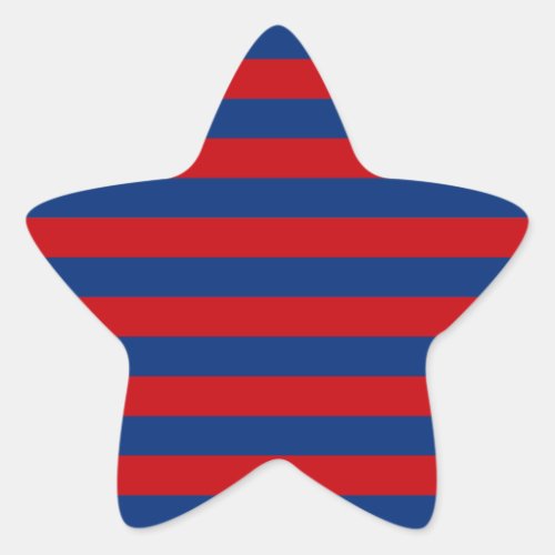 Large Red and Blue Horizontal Stripes Star Sticker