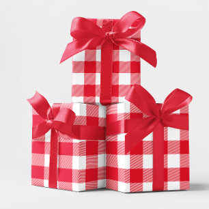 Large Red and White Gingham Wrapping Paper
