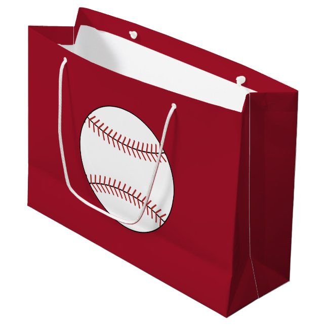Large Red Baseball Gift Bag (Front Angled)
