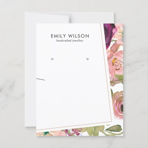 LARGE RED BLUSH FLORAL STUD NECKLACE DISPLAY CARD