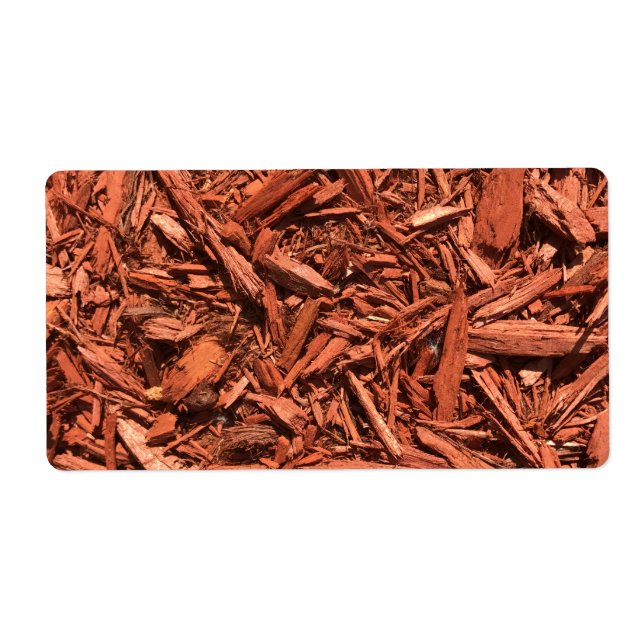 Large red cedar mulch pattern landscape contractor label (Front)