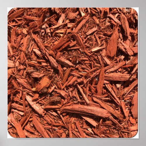 Large red cedar mulch pattern landscape contractor poster