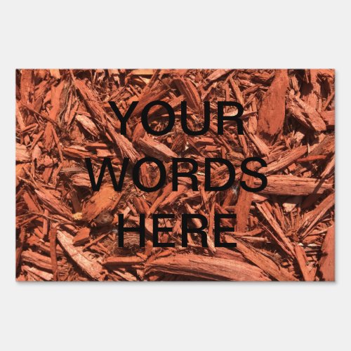 Large red cedar mulch pattern landscape contractor sign