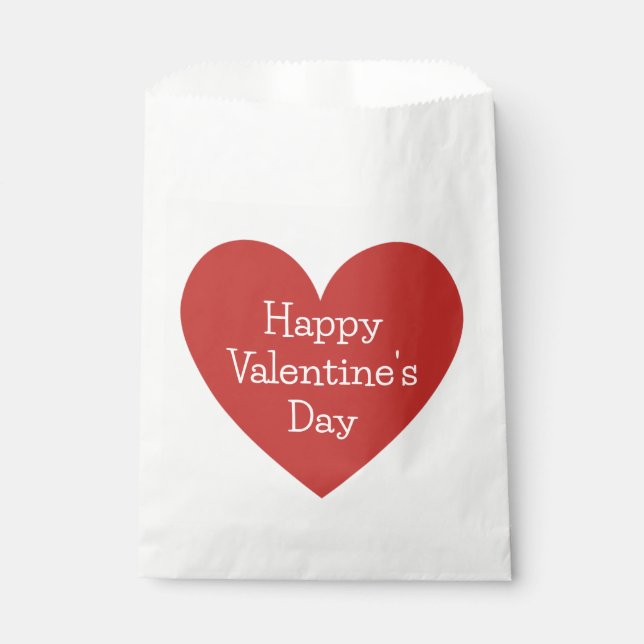 Large Red Heart Custom Message  Favor Bag (Front)
