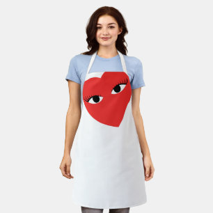 Large Red Heart with Eyes Apron
