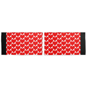 Large Red Hearts Black White Pattern Pillow Case