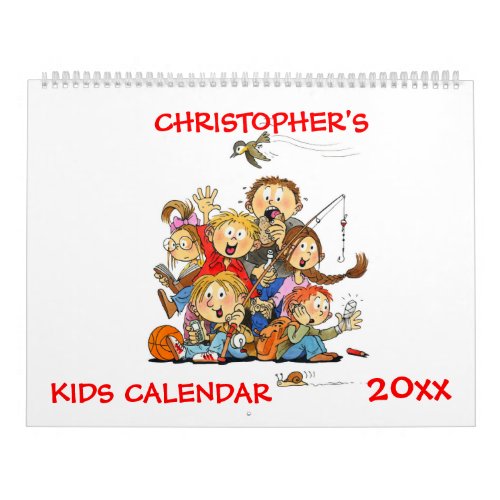 Large Red Kids Calendar Funny Calendar For Kids