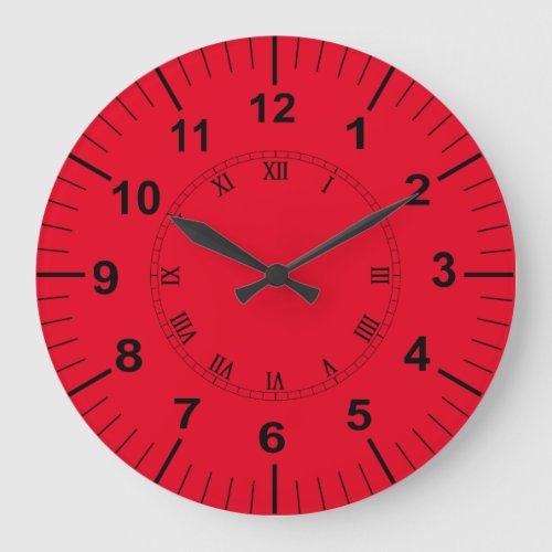 Large Red Kitchen Wall Clock