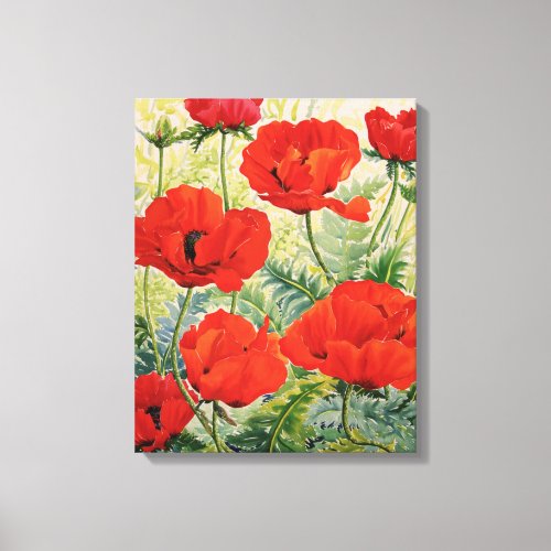 Large Red Poppies Canvas Print