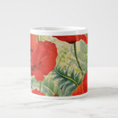 Large Red Poppies Giant Coffee Mug (Front)
