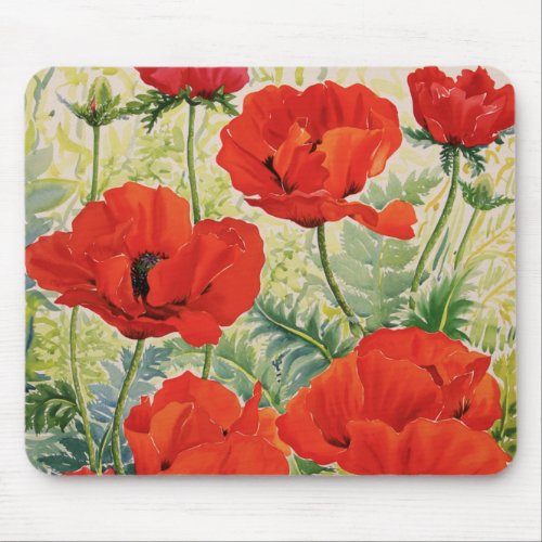 Large Red Poppies Mouse Pad