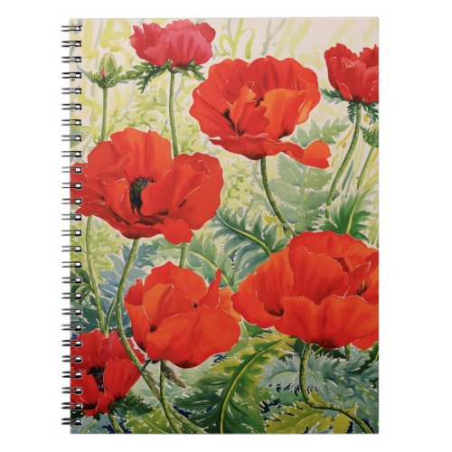 Large Red Poppies Notebook
