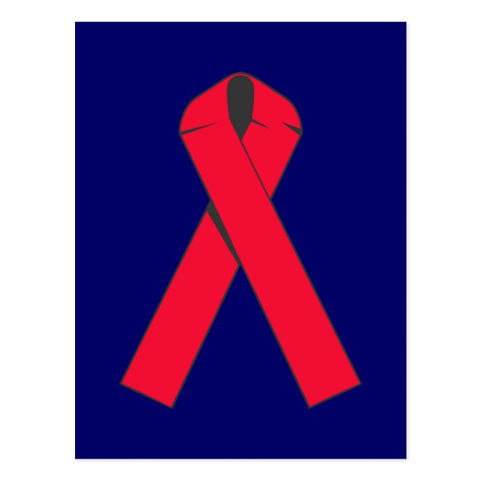 Large Red Ribbon for AIDS Awareness Postcards