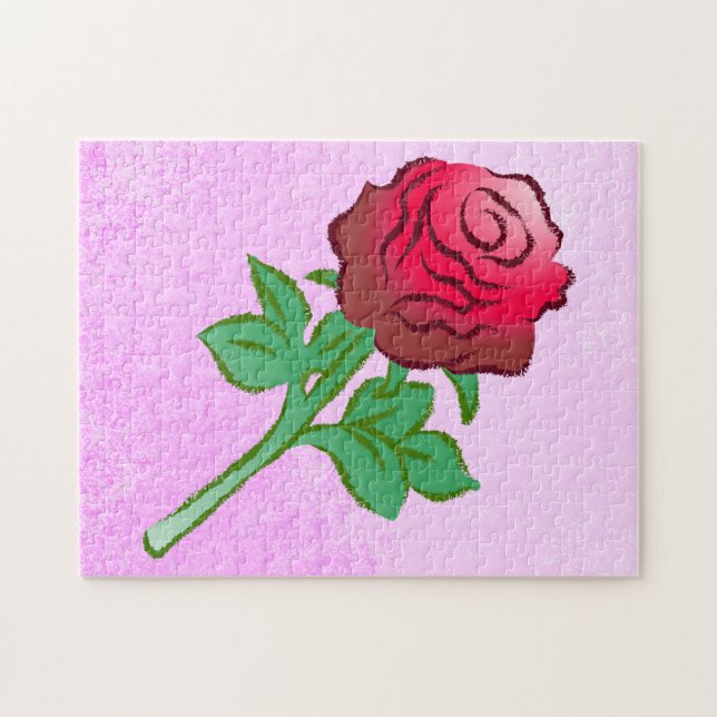 Large Red Rose Jigsaw Puzzle (Horizontal)