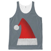 Large Red Santa Christmas Hat All-Over-Print Tank Top (Front)